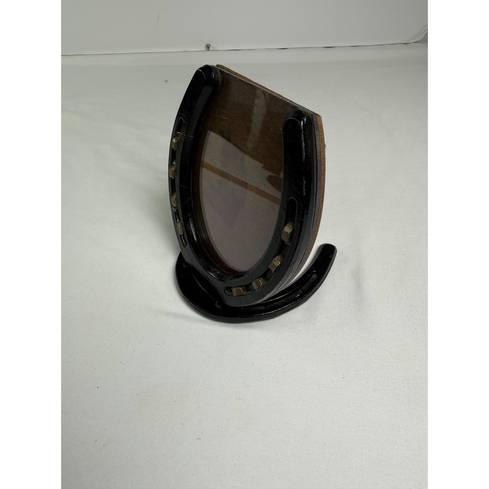 St. Croix Forge Horseshoe Picture Frame Black Metal Rustic Equestrian Decor